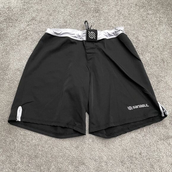 Sanabul Essential No Gi Jiu Jitsu MMA Combat Shorts Mens 36 Black Martial Arts - Picture 1 of 10